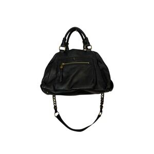 Elliot Lucca Purse Black Leather Crossbody Satchel‎ Convertible Black